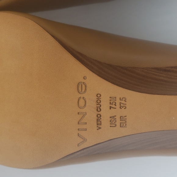 1433- Vince Benita Women's Mules Genuine Leather Size 7.5 M Tan Color NWT - Picture 8 of 10